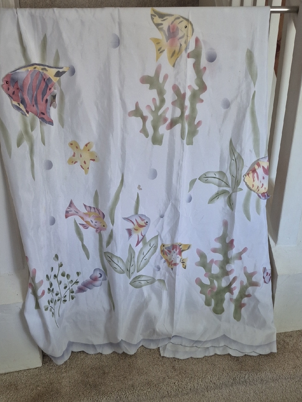 Underwater Fish Print Shower Curtain - Pastel Sea Life